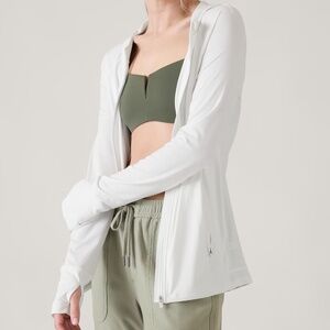 New Athleta UPF 40+ Pacifica Illume Relaxed Jacket Bright White Medium NWT $98